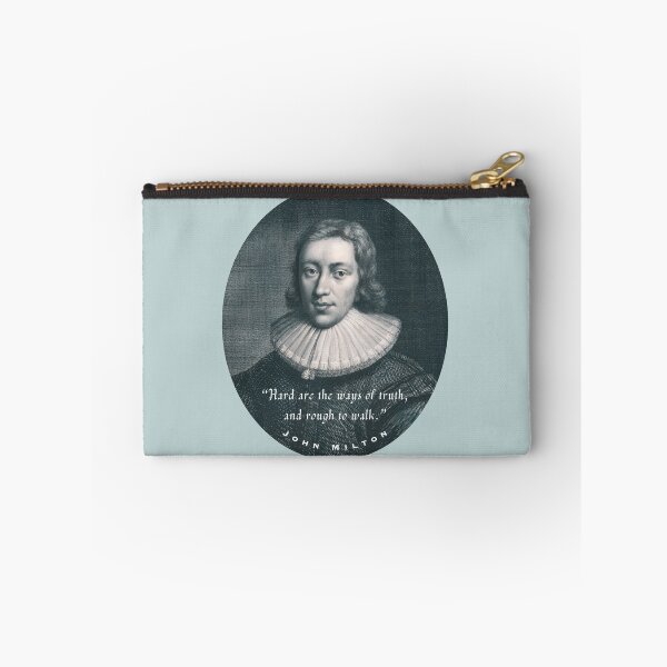 Item preview, John Milton portrait and quote: Hard are the ways of truth, and rough to walk. designed and sold by artbleed.