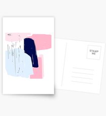 Modern Abstract Brush Stroke Art Postcards