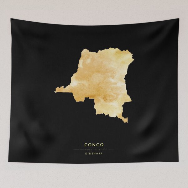 Item preview, Congo map in gold color designed and sold by Jerhus.