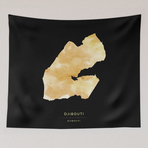 Item preview, Djibouti map in gold color designed and sold by Jerhus.