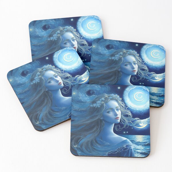 Aperçu de l'œuvre Nuit étoilée bleue Déesse grecque de la mer Art #2 créée et vendue par Scarlet Swan.