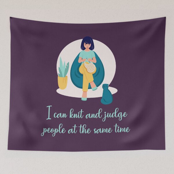 Item preview, I Can Knit And Judge People At The Same Time designed and sold by Dominika Bednarska.