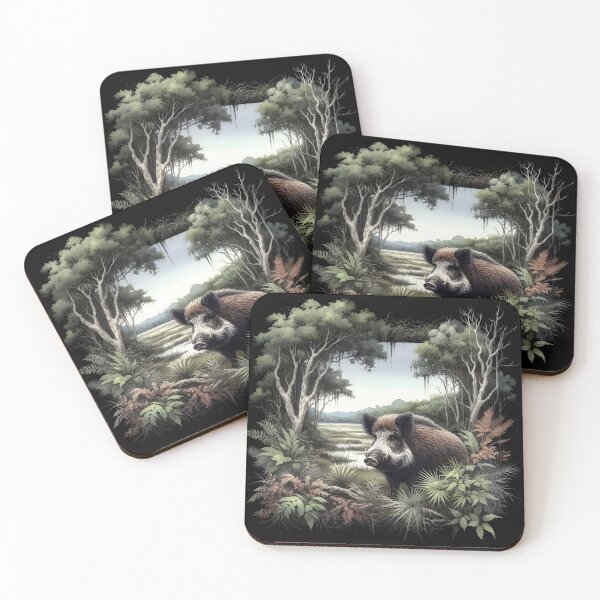 Item preview, Wild pig animal art designed and sold by RubisLeaf.