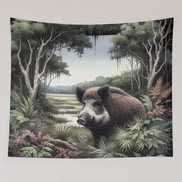 Item preview, Wild pig animal art designed and sold by RubisLeaf.