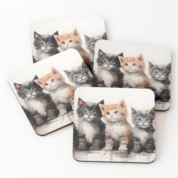 Item preview, Charming Quartet Kitten Portraits designed and sold by inkArtistryfine.
