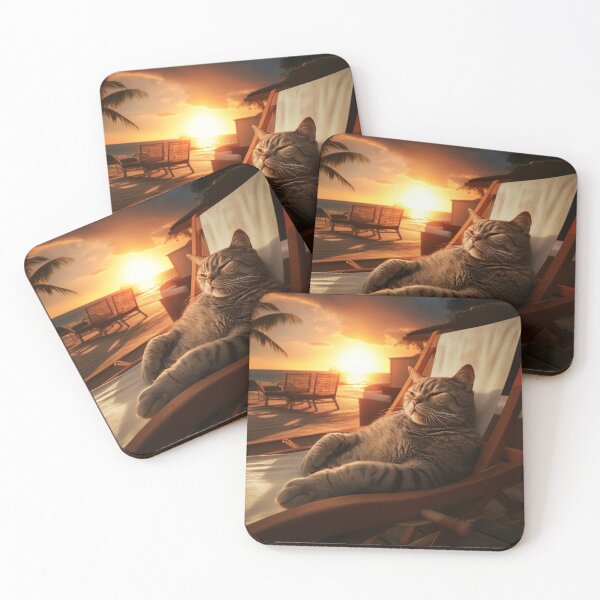 Item preview, Sundown Serenity - Feline's Coastal Retreat designed and sold by vk09.