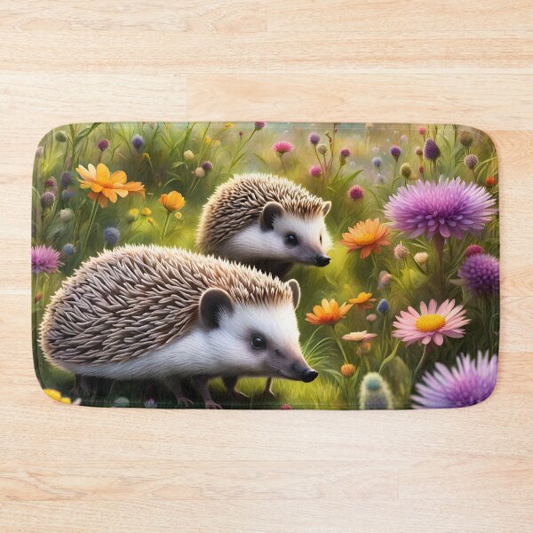 Item preview, Happy Hedgehogs scurrying in the wildflower meadow. designed and sold by Zen-Hues.