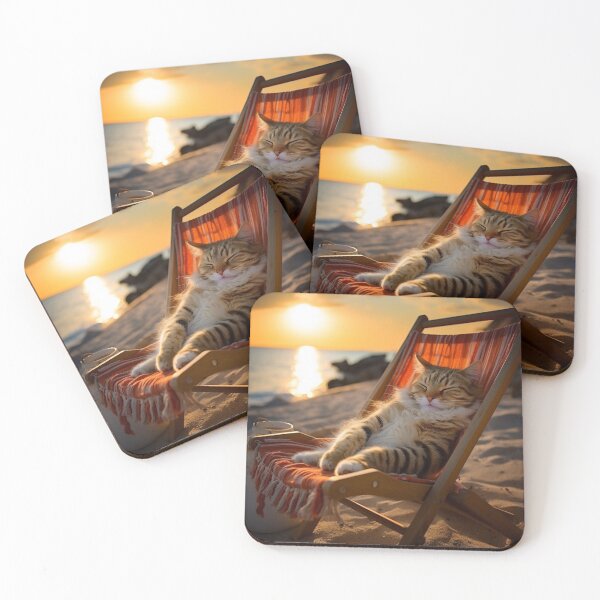 Item preview, Seashore Slumber - Cat's Sunset Repose designed and sold by vk09.