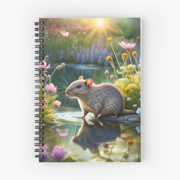Item preview, Water rat/vole resting in a wildflower meadow pond. designed and sold by Zen-Hues.