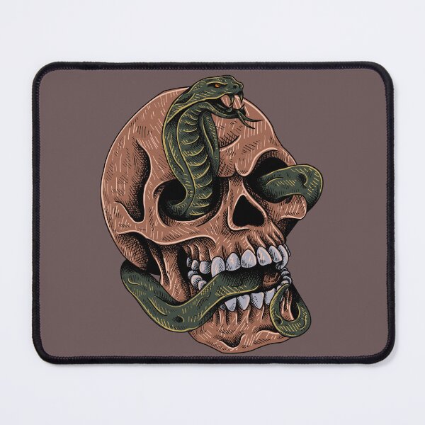 Item preview, SKULL DESIGNED WITH GREEN SNAKE designed and sold by infinitearte.
