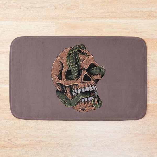 Item preview, SKULL DESIGNED WITH GREEN SNAKE designed and sold by infinitearte.