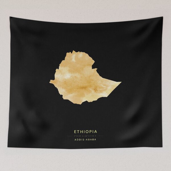 Item preview, Ethiopia map in gold color designed and sold by Jerhus.