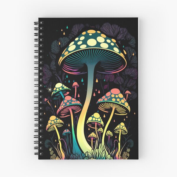 Aperçu de l'œuvre Champignons aux couleurs psychédéliques créée et vendue par randrdesign.