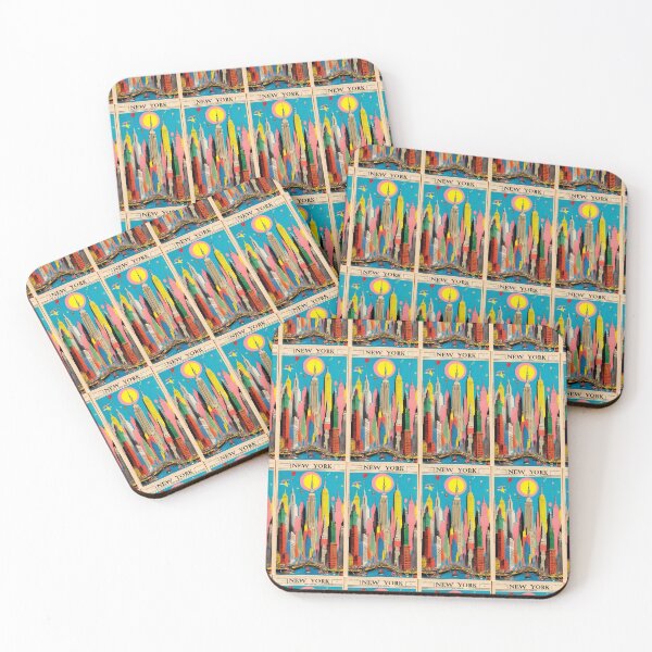 Item preview,  vintage view of New York, multicolored skyscrapers at the foot of the Hudson, early 20th century designed and sold by Creativesphotos.