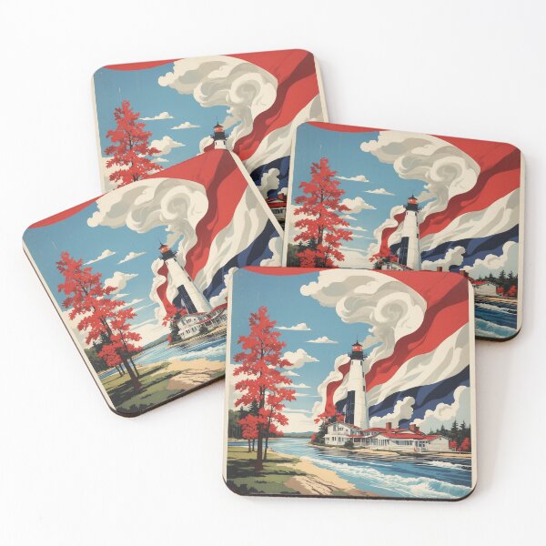 Item preview, Michigan USA Vintage Poster Tourism  designed and sold by TravelersGems.