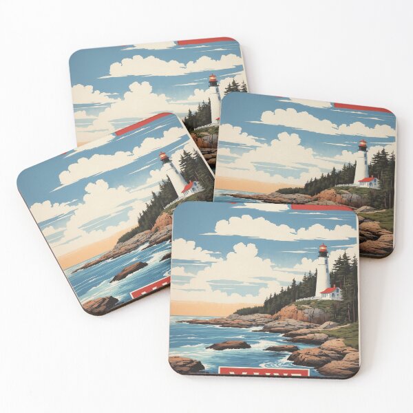 Item preview, Maine USA Vintage Poster Tourism  designed and sold by TravelersGems.