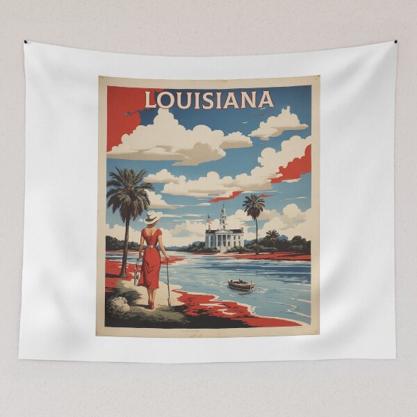 Item preview, Louisiana USA Vintage Poster Tourism  designed and sold by TravelersGems.