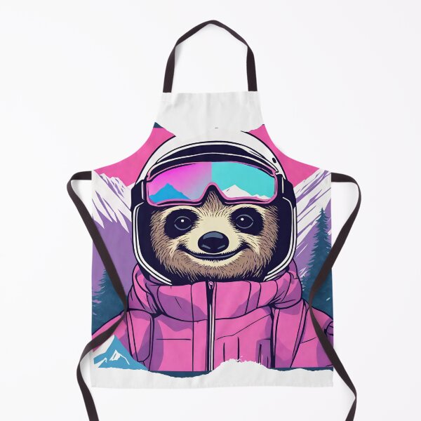 Item preview, Cute SLOTH Skiing Lazy on the Dolomites Mountains at Sunset - Vaporwave Winter Adventure 7 designed and sold by SlothcoreVibes.