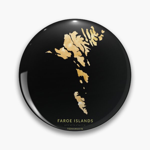 Item preview, Faroe Islands map in gold color designed and sold by Jerhus.