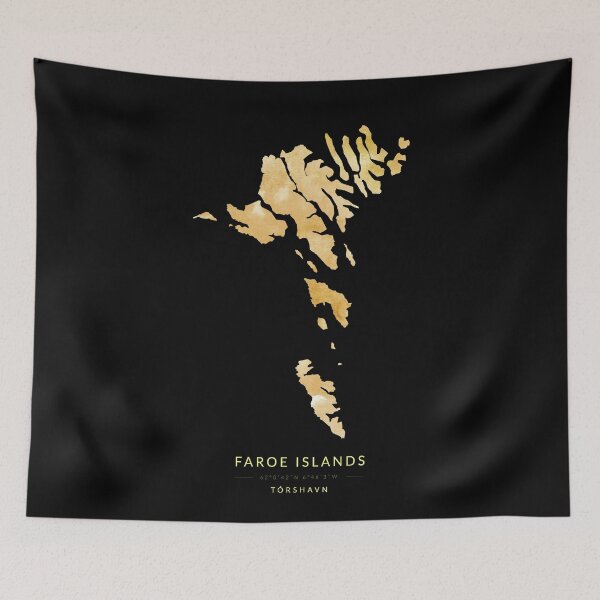 Item preview, Faroe Islands map in gold color designed and sold by Jerhus.