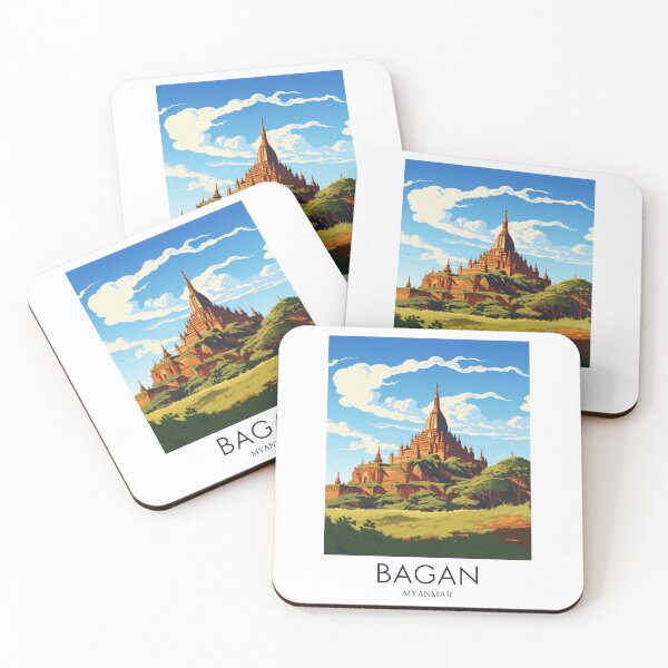 Item preview, A Pop Art Travel Print of Bagan - Myanmar designed and sold by StudioRedKoala.