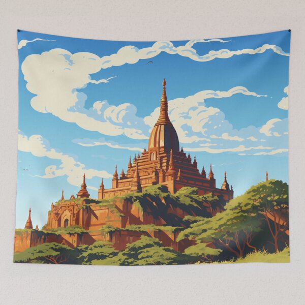 Item preview, A Pop Art Travel Print of Bagan - Myanmar designed and sold by StudioRedKoala.
