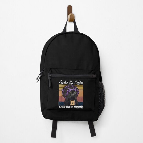 Item preview, Fueled by coffee and true crime Podcast black cat designed and sold by CORJIDOG-ART.