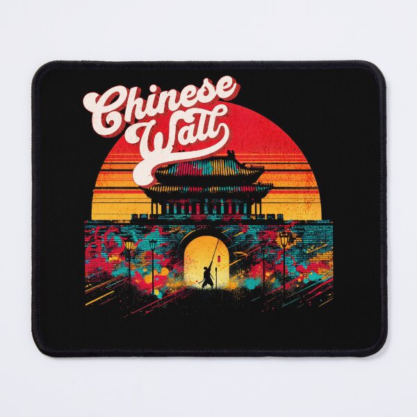 Item preview, Chinese Wall Vibrant Retro Text Design designed and sold by RedDesignSyc.