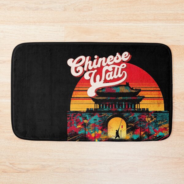 Item preview, Chinese Wall Vibrant Retro Text Design designed and sold by RedDesignSyc.