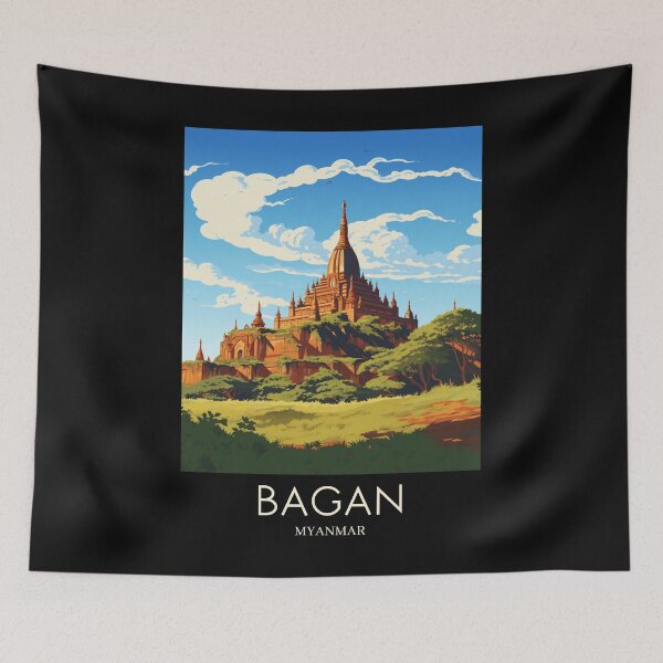 Item preview, A Pop Art Travel Print of Bagan - Myanmar designed and sold by StudioRedKoala.