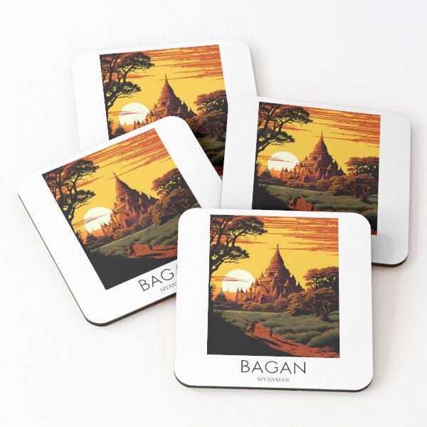 Item preview, A Pop Art Travel Print of Bagan - Myanmar designed and sold by StudioRedKoala.