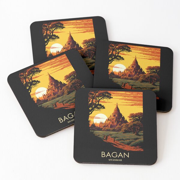 Item preview, A Pop Art Travel Print of Bagan - Myanmar designed and sold by StudioRedKoala.