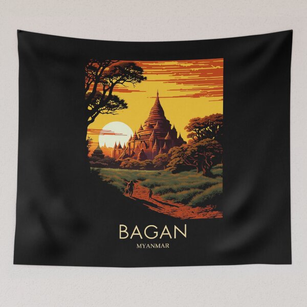 Item preview, A Pop Art Travel Print of Bagan - Myanmar designed and sold by StudioRedKoala.