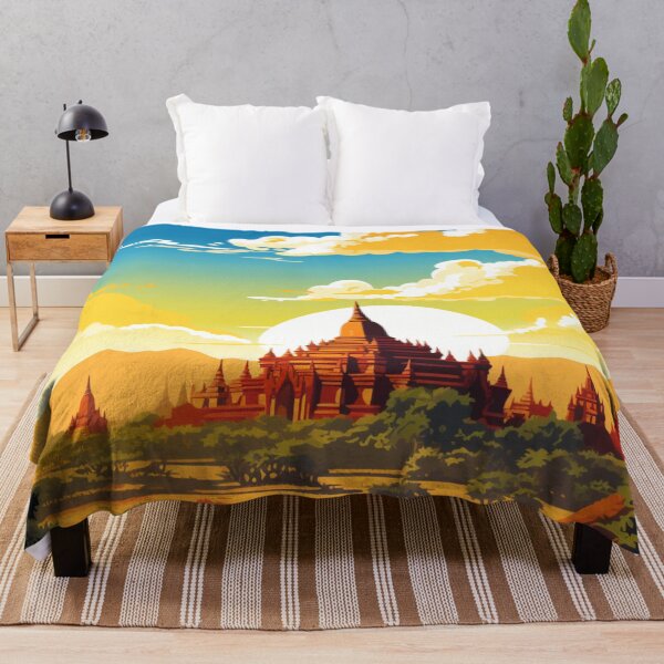 Item preview, A Pop Art Travel Print of Bagan - Myanmar designed and sold by StudioRedKoala.