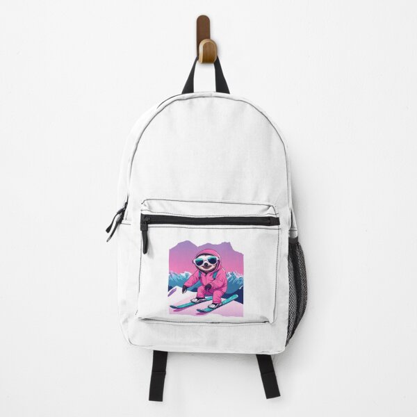 Item preview, Cute SLOTH Skiing Lazy on the Dolomites Mountains at Sunset - Vaporwave Winter Adventure 8 designed and sold by SlothcoreVibes.
