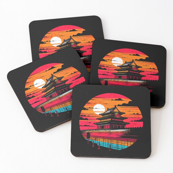 Item preview, Chinese Wall Vibrant Retro Circle Design designed and sold by RedDesignSyc.