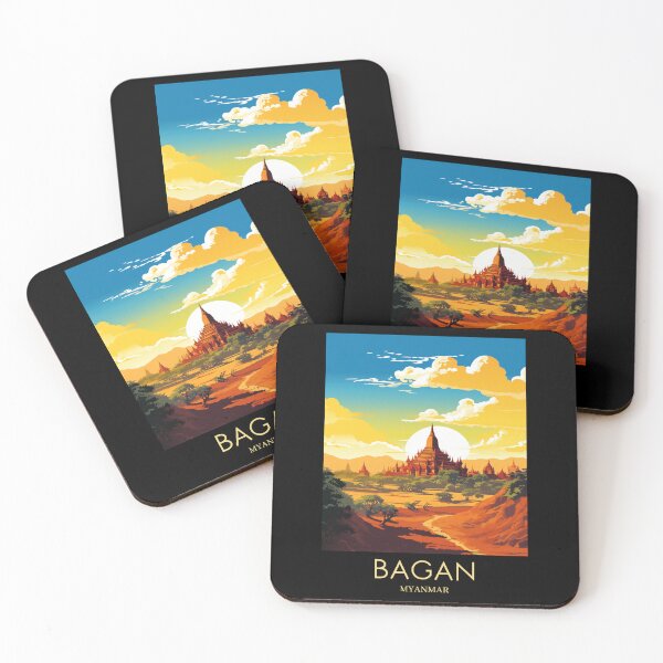 Item preview, A Pop Art Travel Print of Bagan - Myanmar designed and sold by StudioRedKoala.