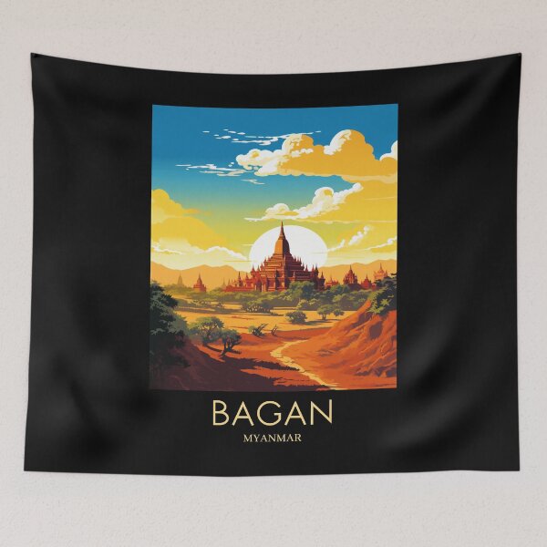 Item preview, A Pop Art Travel Print of Bagan - Myanmar designed and sold by StudioRedKoala.