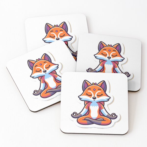 Item preview, Meditating Fox Sticker, Peaceful Animal Decal, Zen Cute Foxy Vinyl, Laptop and Water Bottle Decoration designed and sold by johnharry3.
