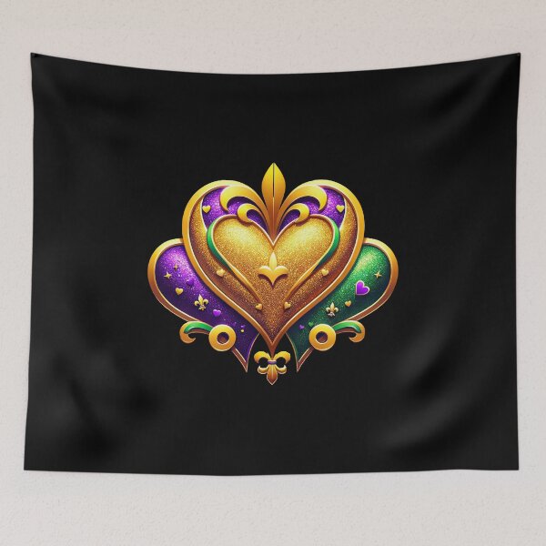 Item preview, Regal Heart: Mardi Gras Fleur-de-Lis Emblem designed and sold by MAPDDesigns.