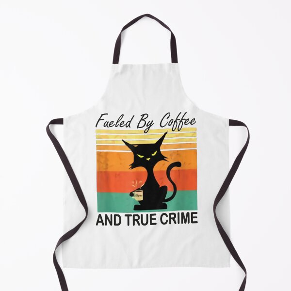 Item preview, Fueled by coffee and true crime Podcast Funny cat vintage designed and sold by CORJIDOG-ART.