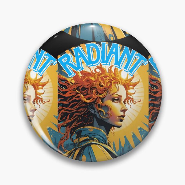 Item preview, radiant! face profile of a fulfilled and radiant woman, hair standing up, against a background of irradiating sun designed and sold by Creativesphotos.