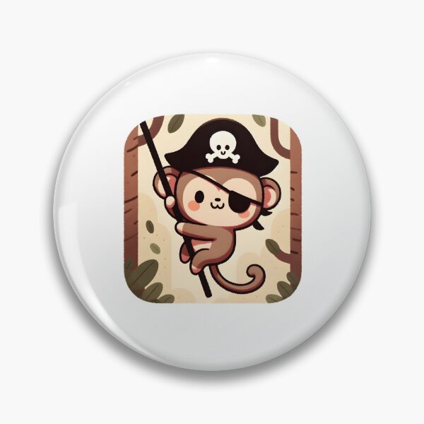 Item preview, Pirate Monkey Swinging on Vine  designed and sold by UmbrellaStudio1.