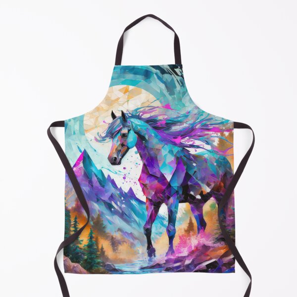 Item preview, Geometric Horse with Mountains and Trees in pastels designed and sold by DappledMoon.