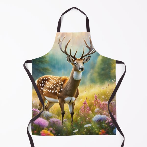 Item preview, A graceful fallow deer in a wildflower meadow woodland. designed and sold by Zen-Hues.