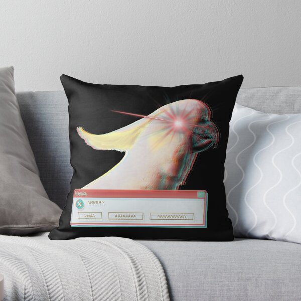 A E S T H E T I C - angery cockatoo Throw Pillow