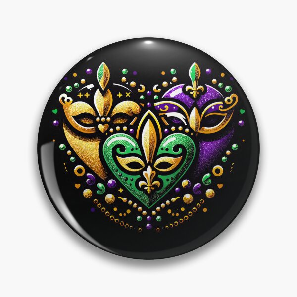 Item preview, Regal Heart: Mardi Gras Fleur-de-Lis Emblem designed and sold by MAPDDesigns.