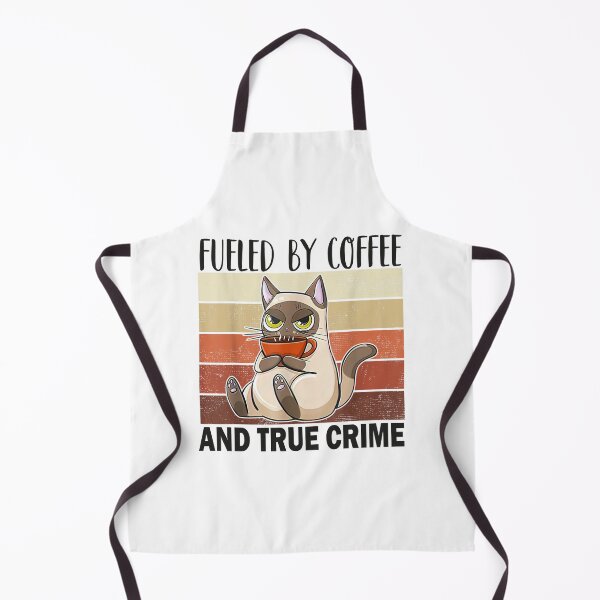 Item preview, Fueled by coffee and true crime Podcast Funny cat vintage designed and sold by CORJIDOG-ART.