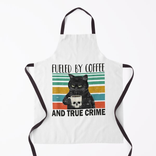 Item preview, Fueled by coffee and true crime Podcast Funny cat vintage designed and sold by CORJIDOG-ART.