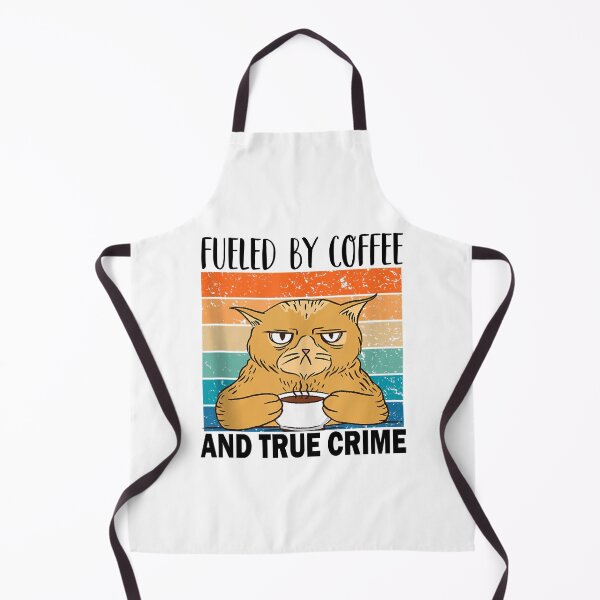 Item preview, Fueled by coffee and true crime Podcast Funny cat vintage designed and sold by CORJIDOG-ART.